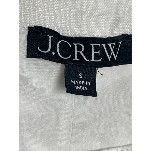 J.Crew 100% Linen Women's White Sleeveless Button Down Mini Shift Shirt Dress S - Picture 3 of 4